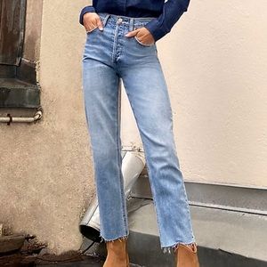 Aritzia Denim Forum Arlo High Rise Straight Jeans